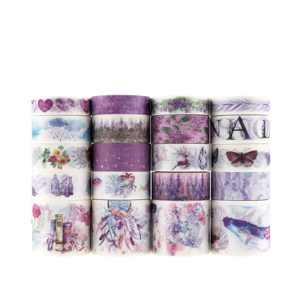 HASTHIP 20 Rolls Washi Tape Set, Vinatge Masking Tape with 3 Sizes 10/15/30mm Wide, Bullet Journal, Planners, Scrapbooking (c4) HASTHIP 20 Rolls Washi Tape Set, Vinatge Masking Tape with 3 Sizes 10/15/30mm Wide, Bullet Journal, Planners, Scrapbooking (c4)